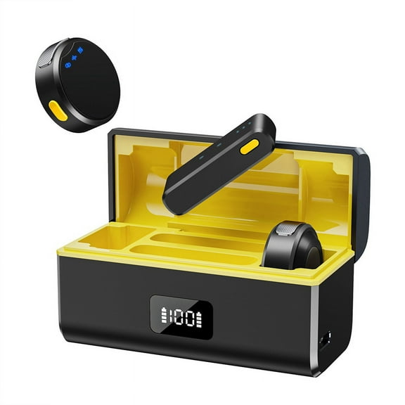 Lavalier Wireless Microphone Noise Reduction with Charging Box Magnetic Lapel Microphone Audio Video Recording Mic,B