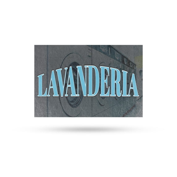 Lavanderia Vinyl Decal 24 Inch x 36 Inch Weatherproof Heavy-Duty Adhesive Backing | Spanish Laundry Sign, Reliable Services, Local Promotions | Made in USA