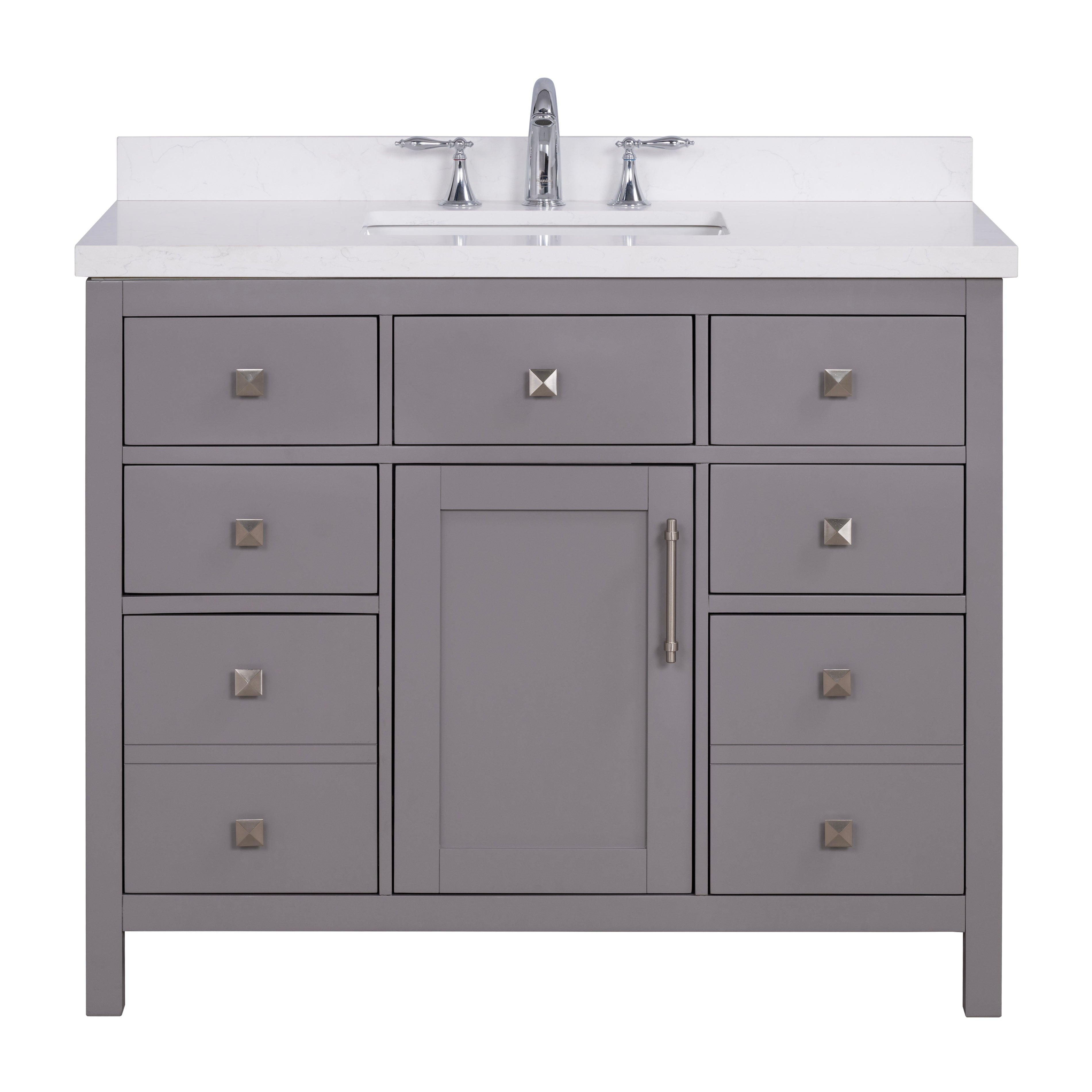 Lavanti Oakford 42 Inch Bathroom Vanity with Sink – Stylish Gray Vanity ...