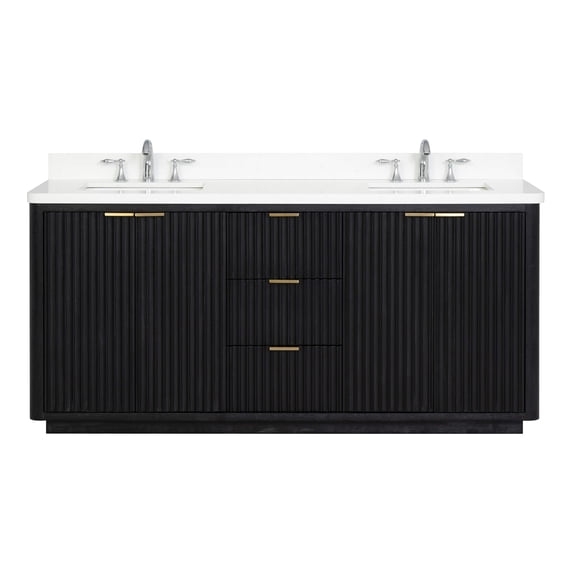 Lavanti Wooderna 72 Inch Bathroom Vanity with Sink – Stylish Firewood Black