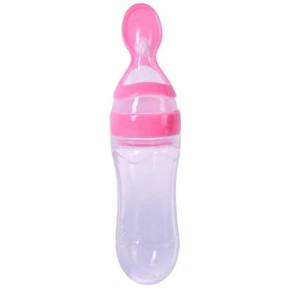 Lavaport 1pcs Newborn Baby Squeezing Feeding Bottle Silicone Training Rice Spoon Infant Cereal Food Supplement