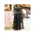 thumbnail image 1 of Lavaport 2 Layers Women Embroidered Lace Floral Long Sheer Mesh Maxi Dress, 1 of 5