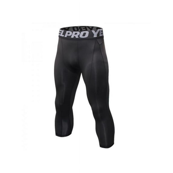 Lavaport 3/4 Men’s Compression Sports Tights Pants Baselayer Running Leggings