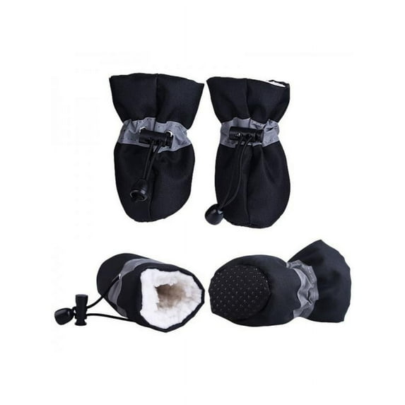 Lavaport 4pcs Dog Rain Boots Waterproof Paw Protectors Adjustable Straps Shoes