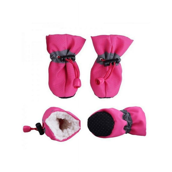 Lavaport 4pcs Dog Rain Boots Waterproof Paw Protectors Adjustable Straps Shoes