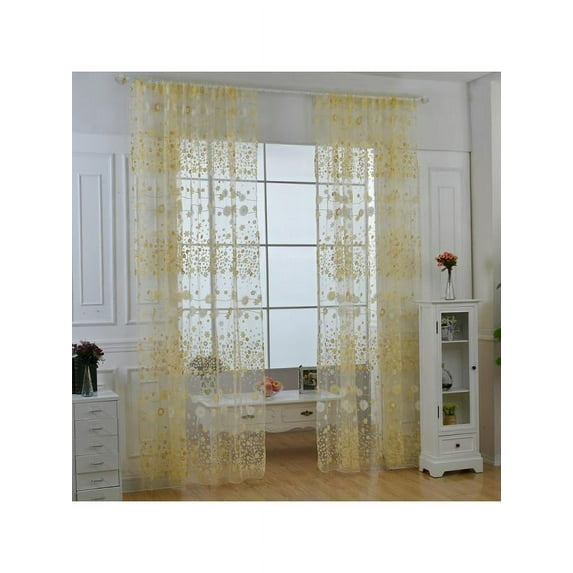 Lavaport 95x 200cm Little Flower Printed Voile Tulle Curtain Panel Sheer