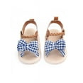 thumbnail image 1 of Lavaport Cute Baby Girl Bowknot Plaid Sandals Soft Sole Anti-slip Shoes 0-18M, 1 of 4