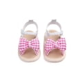 thumbnail image 1 of Lavaport Cute Baby Girl Bowknot Plaid Sandals Soft Sole Anti-slip Shoes 0-18M, 1 of 4