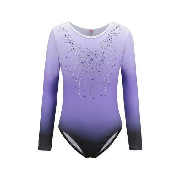 Lavaport Gymnastics Leotards Long Sleeve Sparkle Dancing Activewear for Little Girls