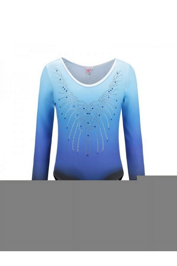 Gymnastics Leotards Long Sleeve Sparkle Dancing Activewear for Little Girls