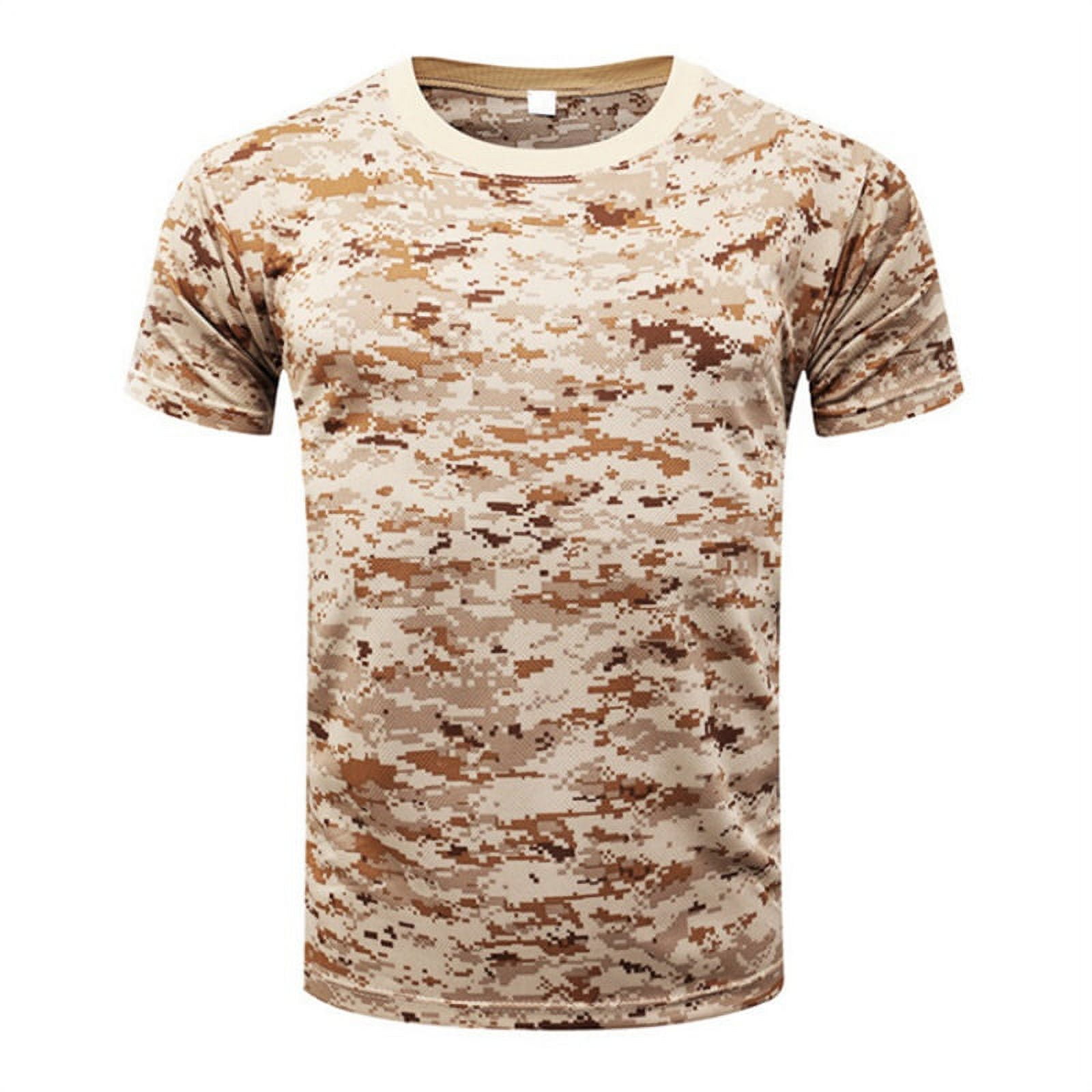 Lavaport Mens Vintage Camo TShirt Short Sleeve Camouflage Blouse