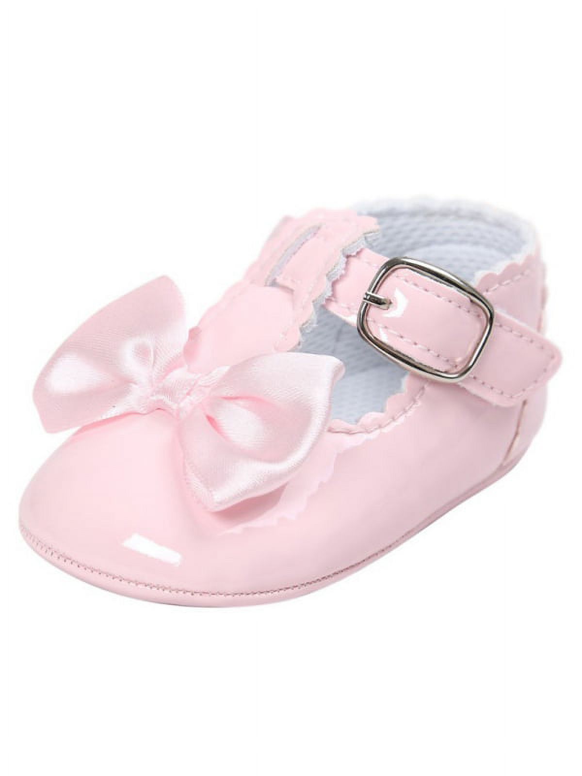 Lavaport Newborn Baby Girls Bowknot Shoes PU Leather Buckle First Walkers - image 1 of 5