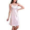 thumbnail image 1 of Lavaport Women Sexy V-neck Sling Dress Silk Slim Straps Comfortable Nightdress Nightgowns, 1 of 4