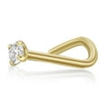 thumbnail image 1 of Lavari Jewelers Diamond Nose Ring Curve .02 cttw, 22G Body Piercing Jewelry, Yellow Gold, 1 of 7