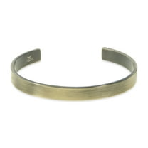 Metro Jewelry Antique Gold Ion Plated Stainless Steel Brushed Cuff Bangle Bracelet - 7 Inch