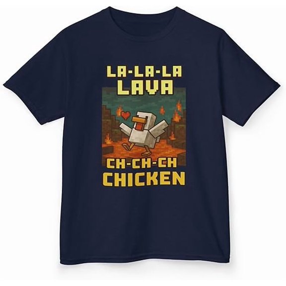 Lavas Chickens Shirt Funny Pixel Gamer Tshirt Video Game Unisex Graphic Tee