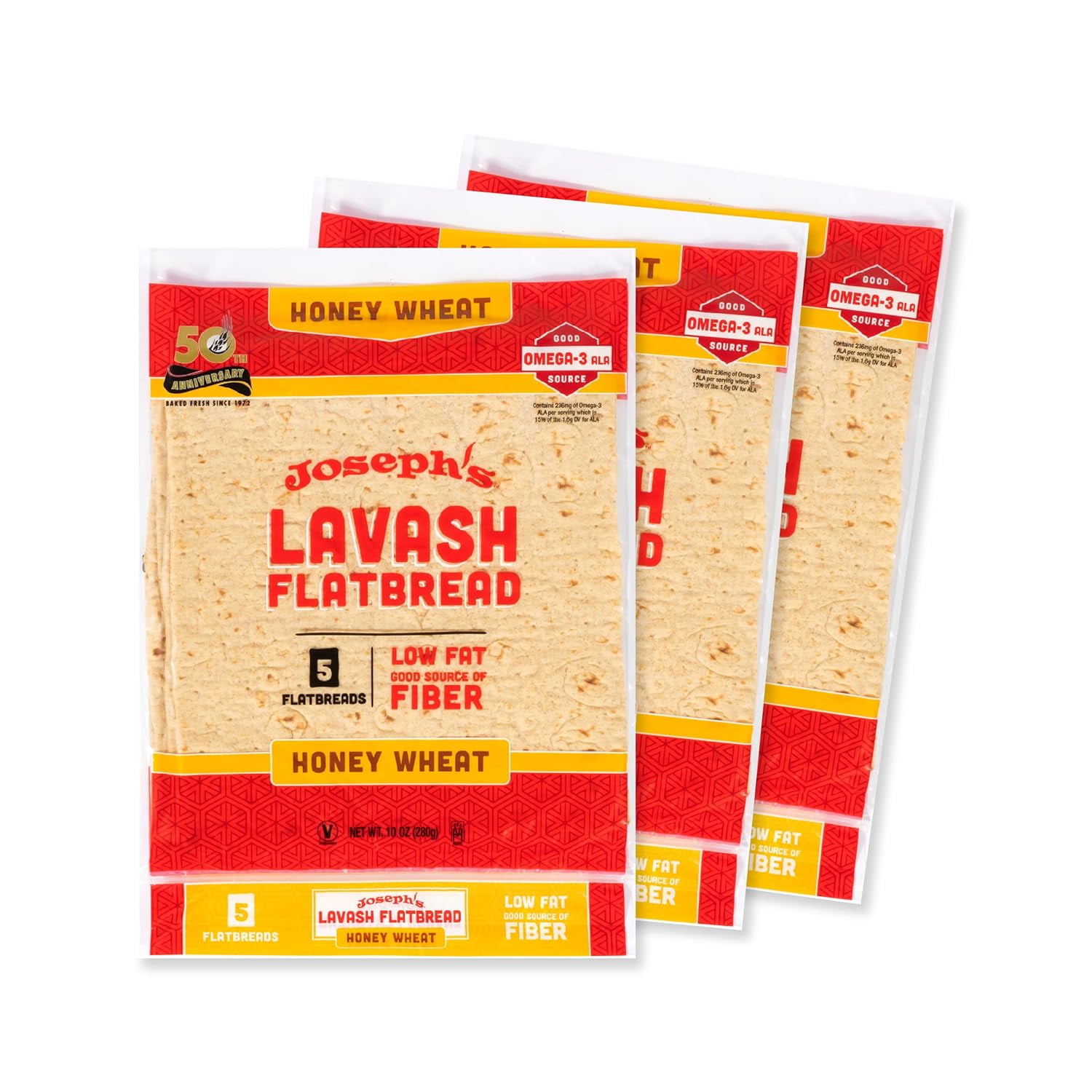 Lavash Bread Value 3Pack, Wheat, Reduced Carb, Low (5 Flatbreads per