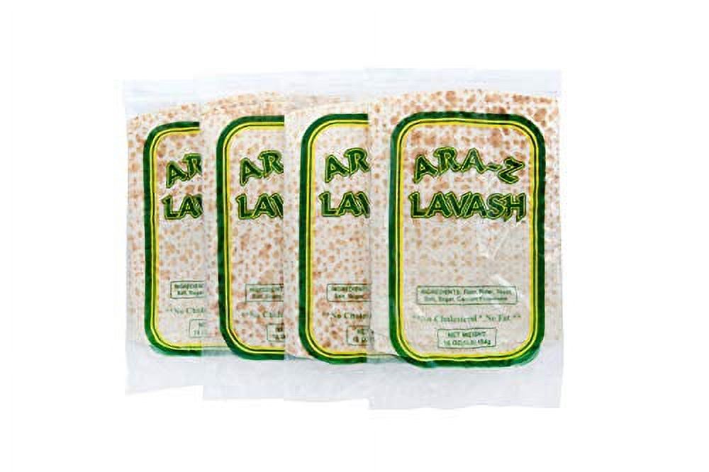 Lavash Flat Bread 4 Packs Of 4 (16 Total) No Cholesterol, Free, Vegan