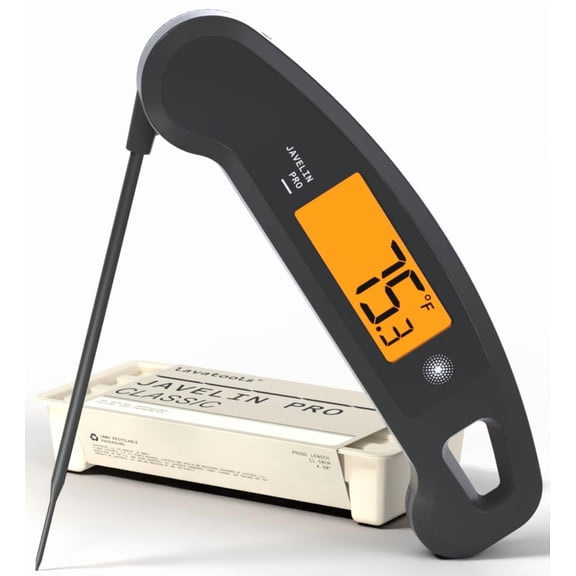 Lavatools Javelin PRO Classic Ultra-Fast 2-Second Professional Digital Instant Read Meat Thermometer for Grill and Cooking, Auto-Rotating Backlit Display, IP65 Water Resistant Ink