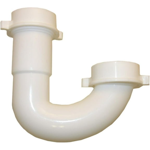 Lavatory/Kitchen Wall Drain J-Bend, White PVC