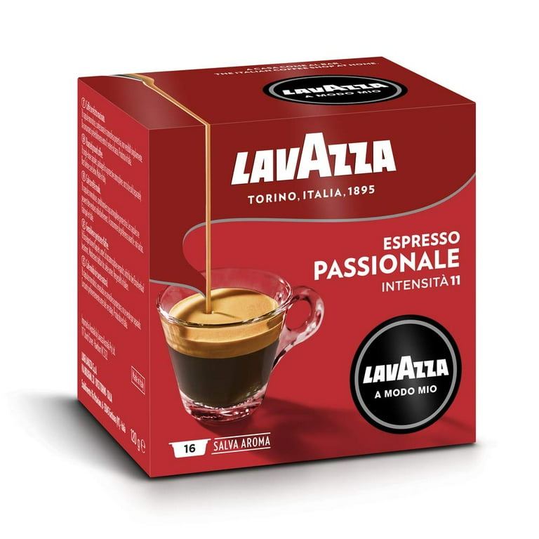 Lavazza A Modo Mio Espresso Passionale, 16 Capsules per Pack, Pack