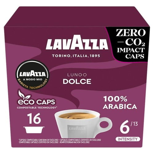Lavazza A Modo Mio Lungo Dolce Capsules, 16 pods per pack, British Import (Pack of 3)