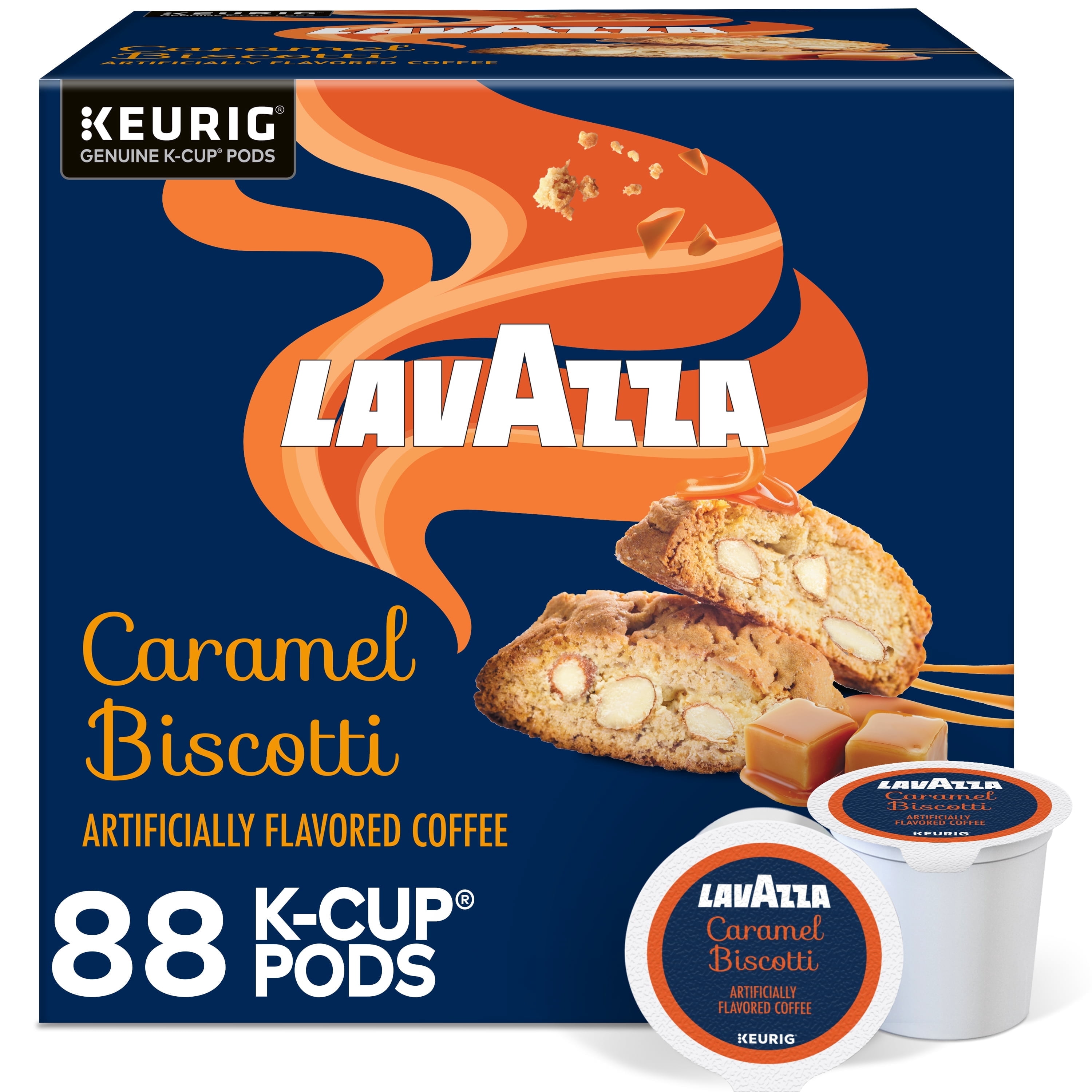 Lavazza Caramel Biscotti Keurig K-Cup® Pods, Light-Medium Roast, 100% Arabica (88 Pods)