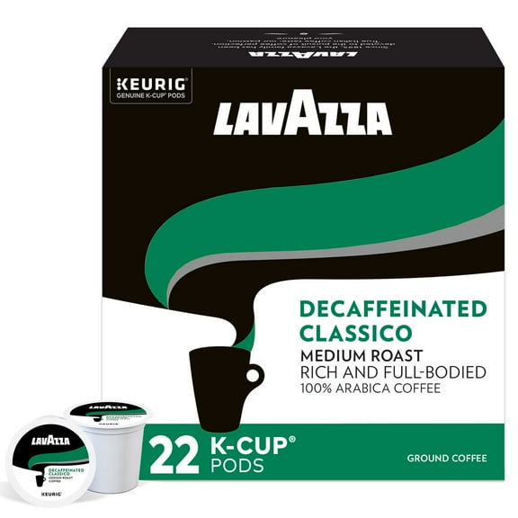 Lavazza Classico Decaf Single-Serve Coffee K-Cup Pods for Keurig Brewer, Medium Roast, 22 Count Box