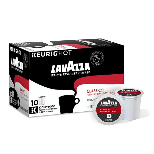 Lavazza Classico Medium Roast Coffee, Pods for Keurig KCups, 10 Count