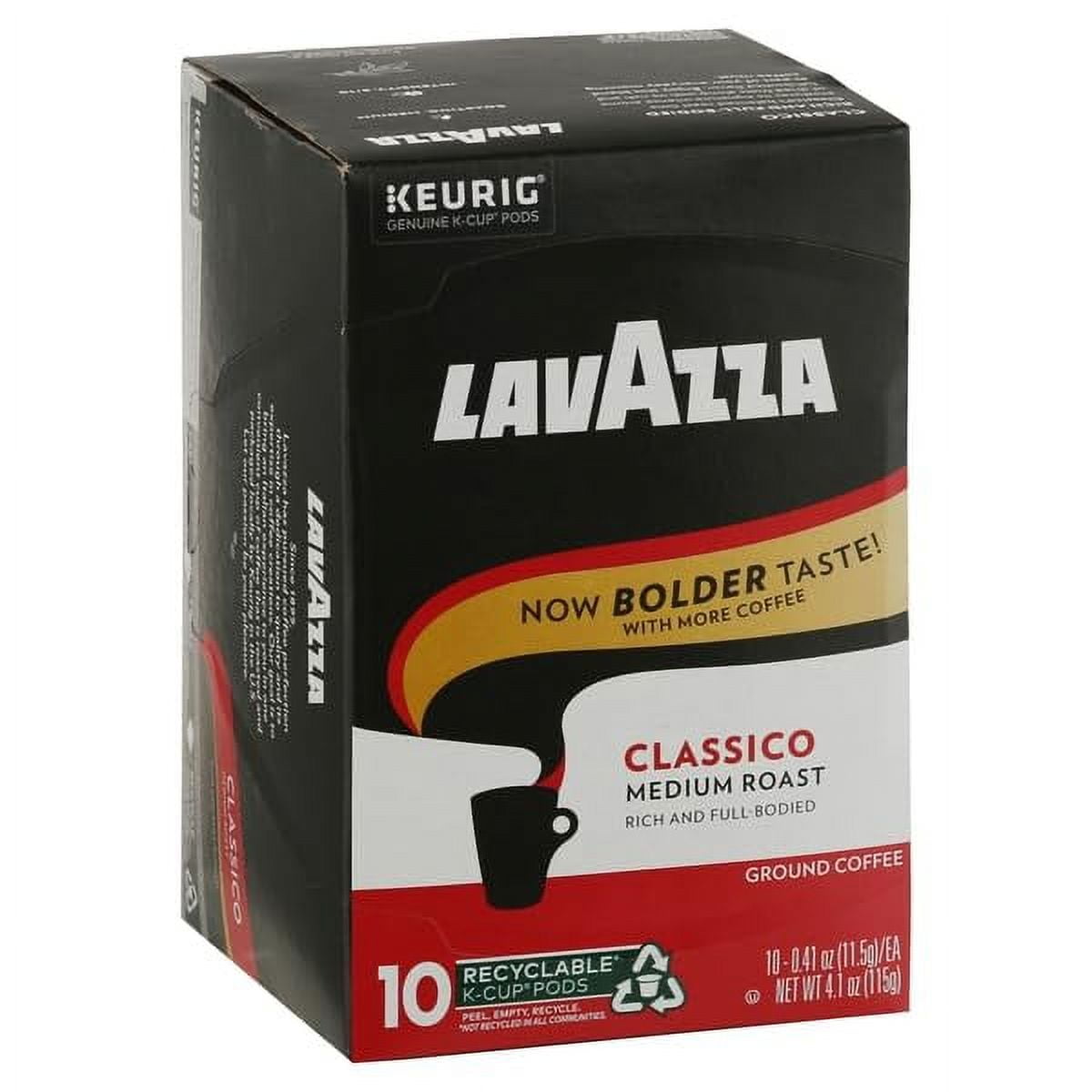 Lavazza Classico Single-Serve Coffee K-Cup Pods for Keurig Brewer, Medium Roast, 100% Arabica, Value Pack, Full bodied medium roast with rich flavor and notes of dried fruit, 10 Count