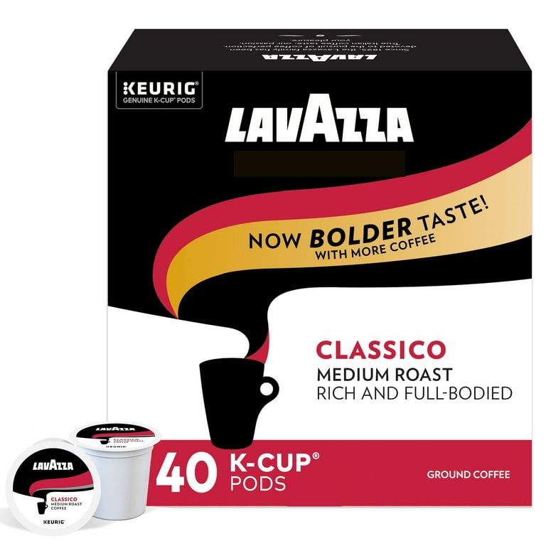 Lavazza Classico K Cup Pods Medium Roast Single Serve Coffee for Keurig Brewer Pack of 40 Walmart
