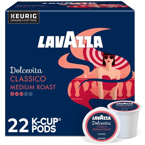 Lavazza Dolcevita Classico Keurig K-Cup Pods, Medium Roast, Arabica and Robusta Blend (22 Pods)