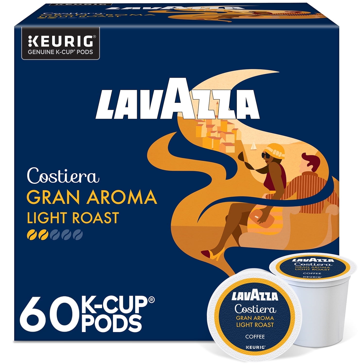 Walmart daily deals:  Lavazza Gran Aroma Light Roast Coffee, Keurig K-Cup Pods, Single-Serve, 60 Count (6 Boxes of 10)