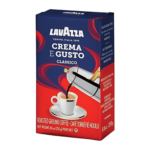 Lavazza Crema e Gusto Ground Coffee, Medium Roast, Arabica and Robusta Blend, 8.8 oz Bag