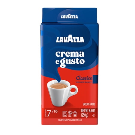 Lavazza Crema e Gusto Ground Coffee, Medium Roast, Arabica and Robusta Blend, 8.8 oz Bag