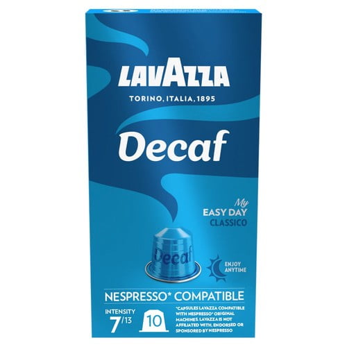 Lavazza Decaf Aluminium Nespresso Compatible Capsules, 10 pods per pack, British Import (Pack of 3)