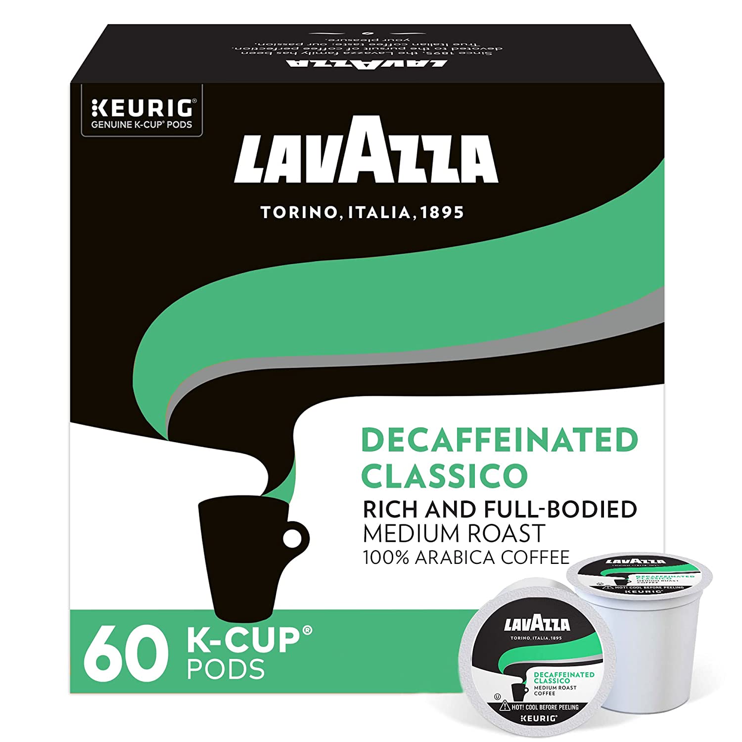 Lavazza Decaffeinated Classico SingleServe Coffee KCups for Keurig