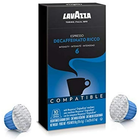 Lavazza Decaffeinato Ricco Espresso Dark Roast Capsules Compatible With Nespresso Original* Machines (Pack Of 50)