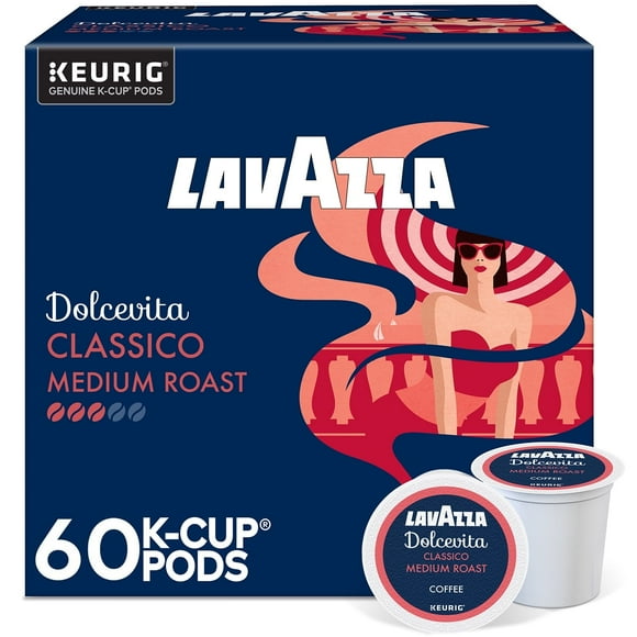 Lavazza Dolcevita Classico Keurig K-Cup Pods, Medium Roast, Arabica and Robusta Blend (60 Pods)