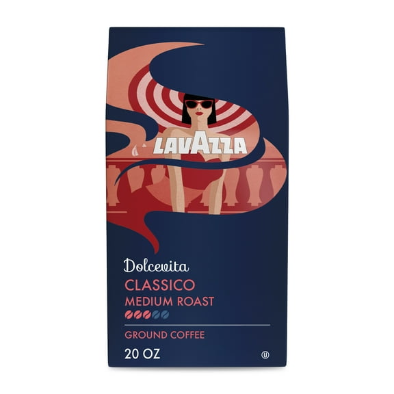 Lavazza Dolcevita Classico Ground Coffee, Medium Roast, Arabica and Robusta Blend, 20 oz Bag
