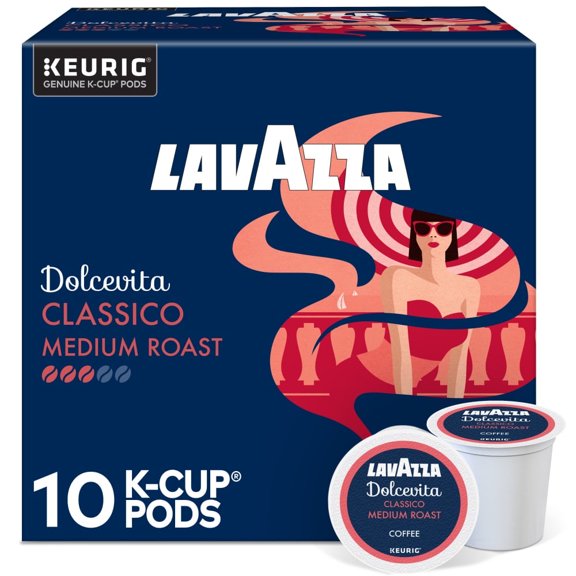 Lavazza Dolcevita Classico Medium Roast K-Cup Coffee Pods, 10 ct (Package May Vary)