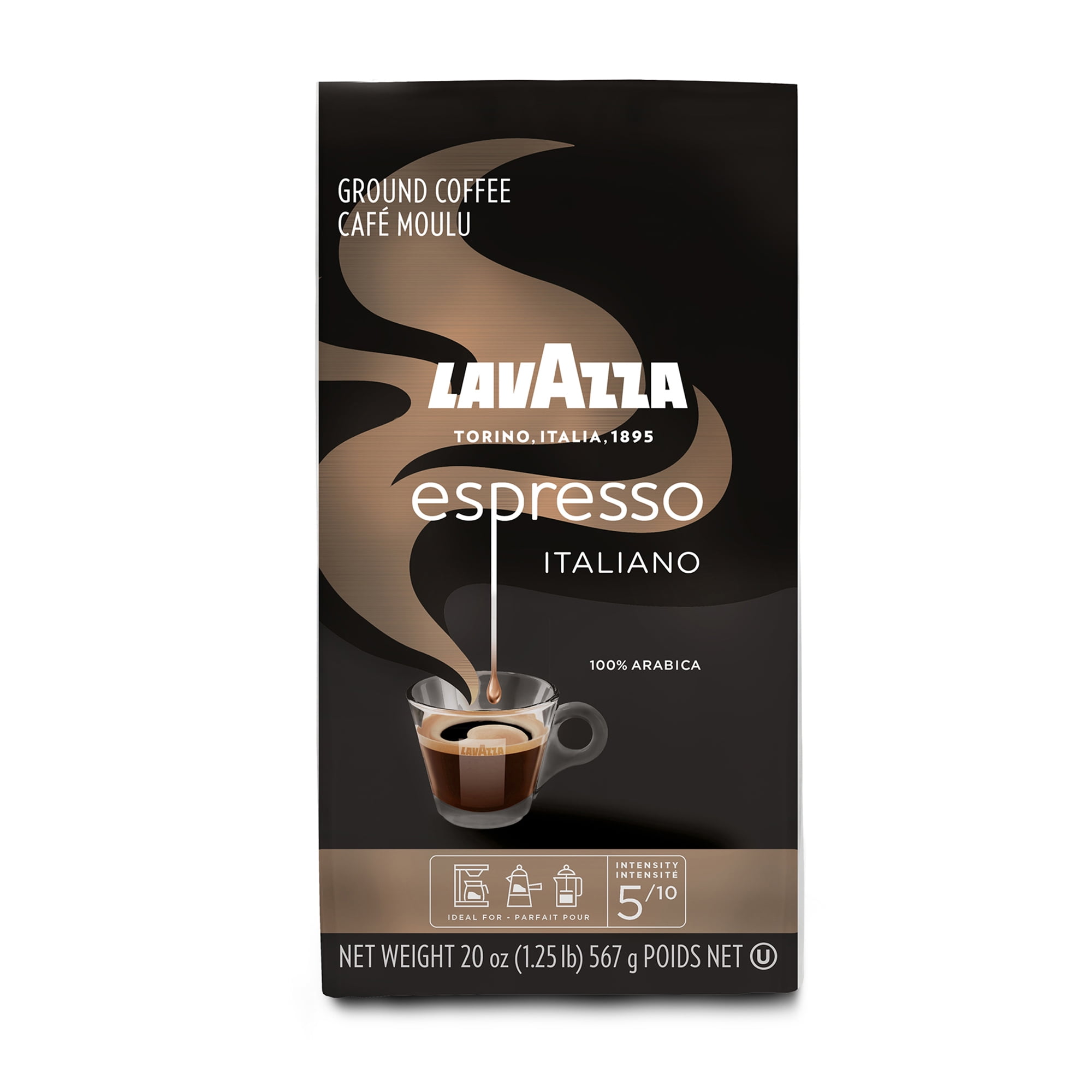 Lavazza Espresso 100% Arabica Ground Coffee, 20 oz (Packaging May Vary)