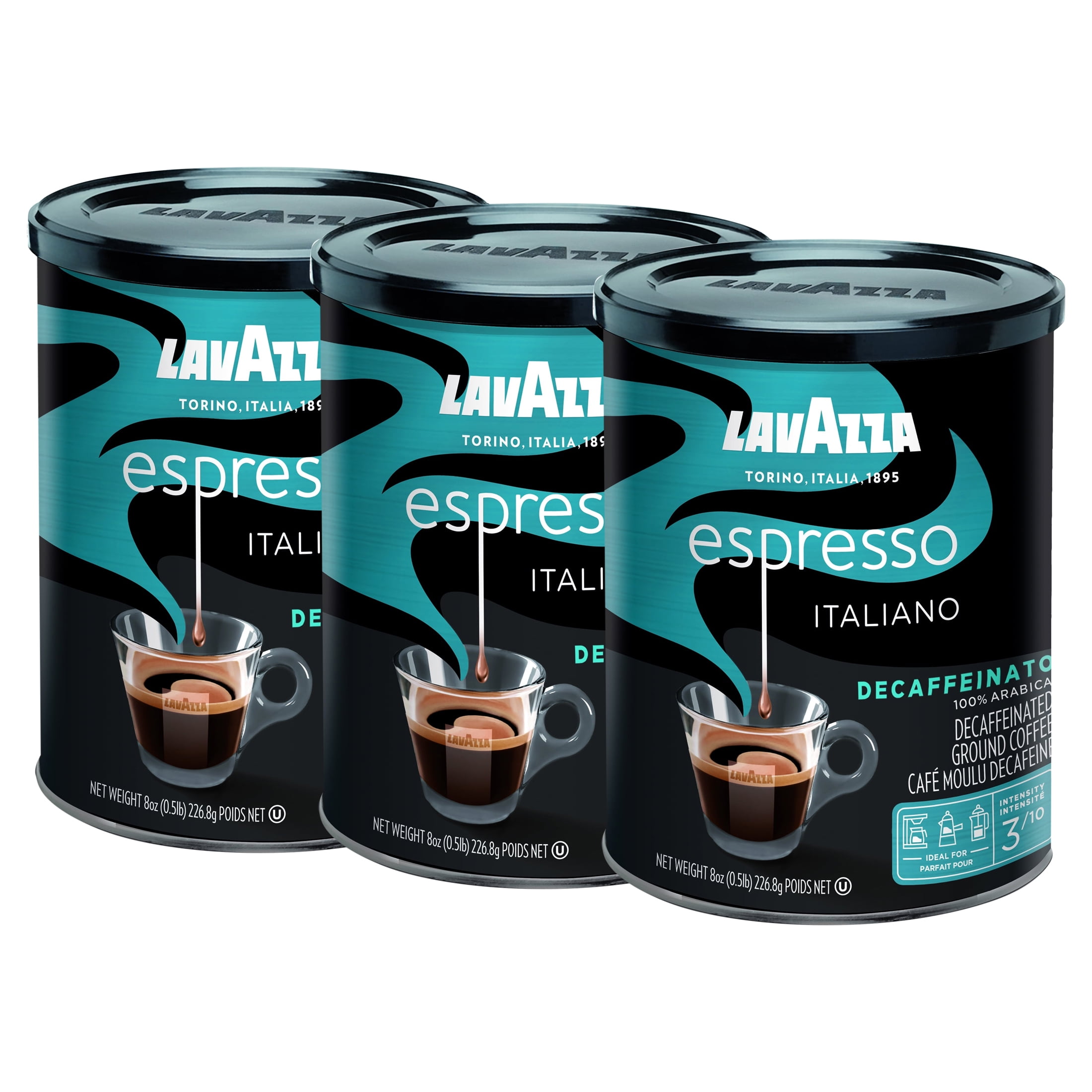 Lavazza Espresso Decaffeinato Medium Roast Ground Coffee, 8oz 