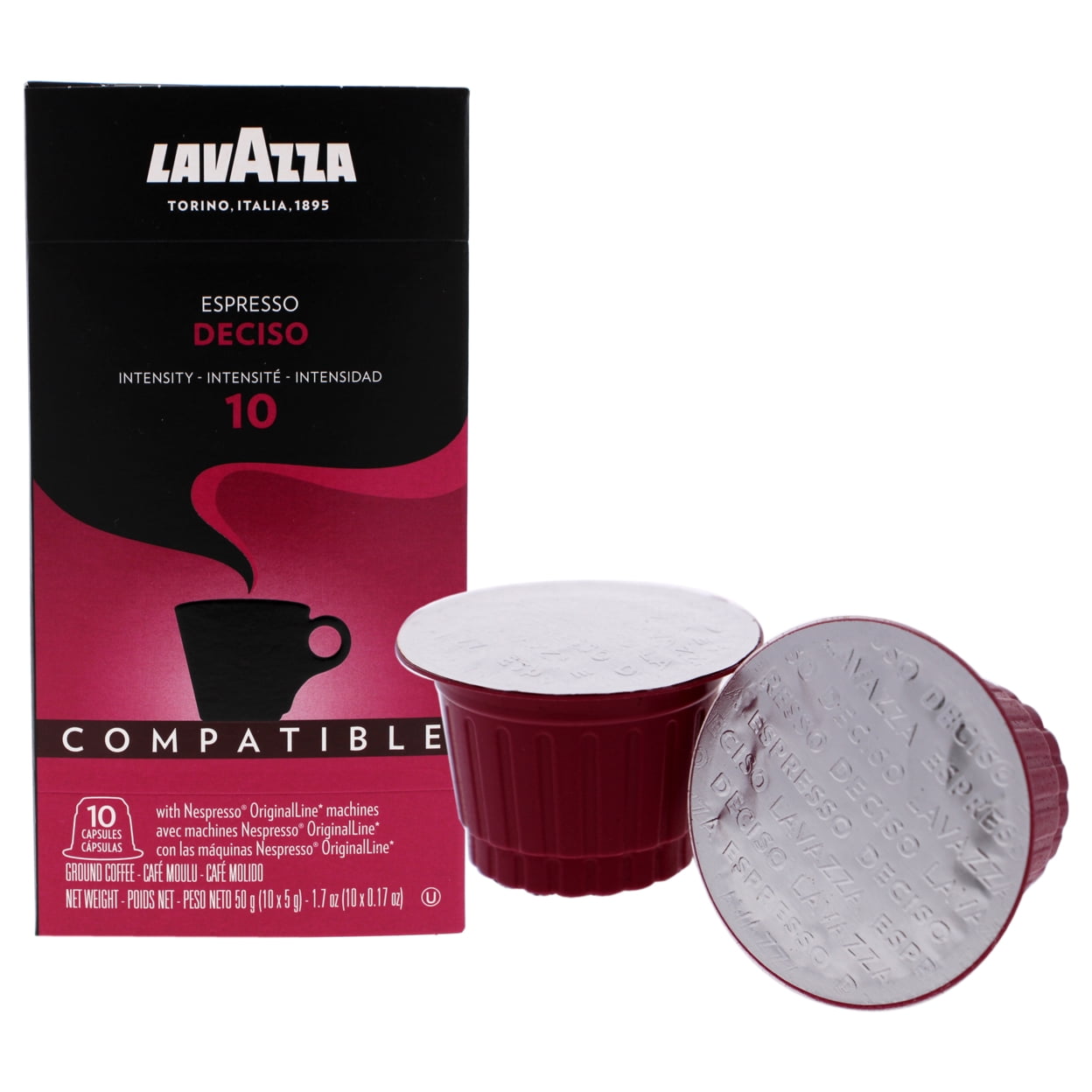 Lavazza Deciso Espresso Dark Roast Capsules Compatible with Nespresso  Original Machines , 10 Count (Pack of 6)