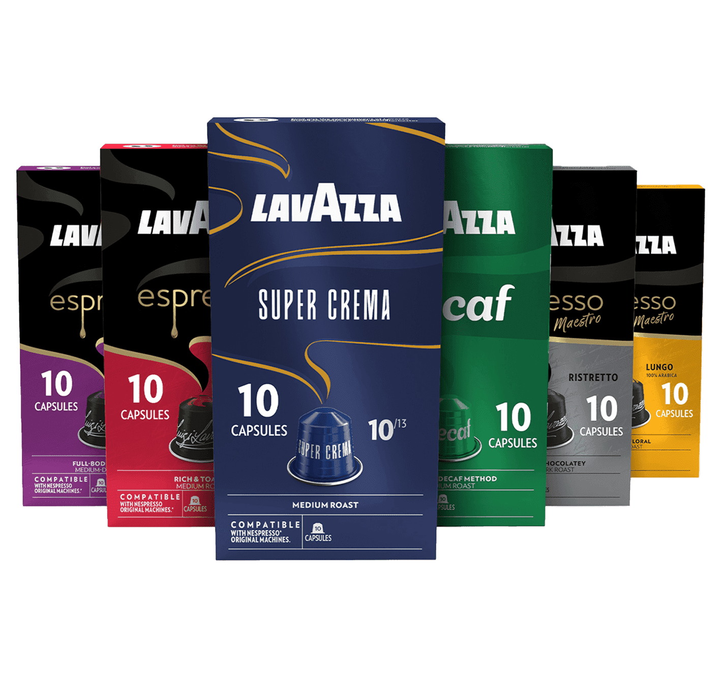 Lavazza Espresso Favorites Collection of Aluminum Capsules Compatible with Nespresso* Original Machines, Contains Light, Medium, and Dark Espresso Roast (60 Capsules)