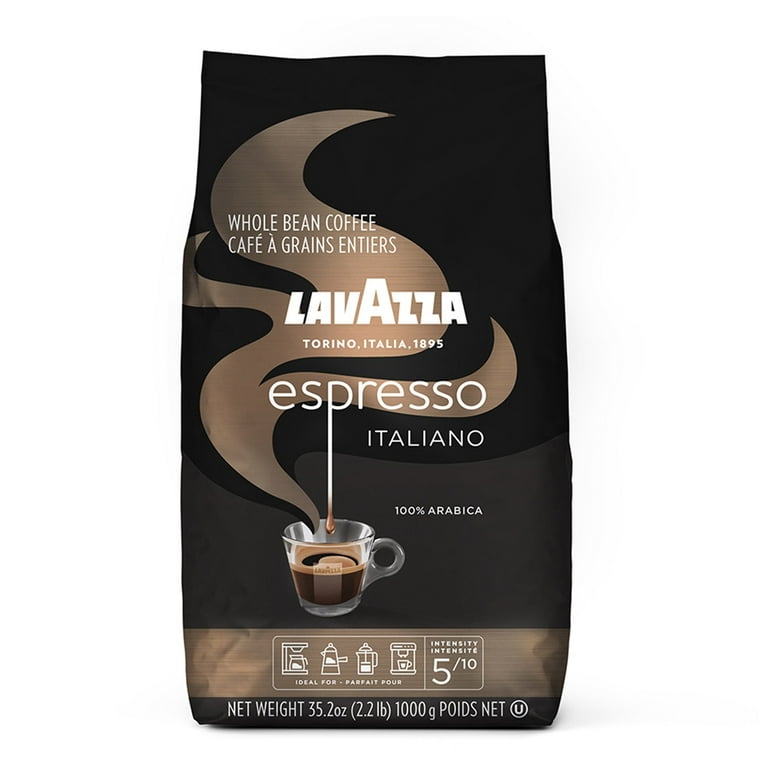 Lavazza Espresso Italiano Whole Bean Coffee Blend, Medium Roast, 2.2 Pound  Bag (Case of 2 Bags) 