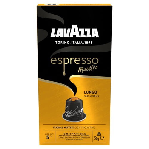 Lavazza Espresso Lungo Aluminium Nespresso Compatible Capsules, 10 pods per pack, British Import (Pack of 3)