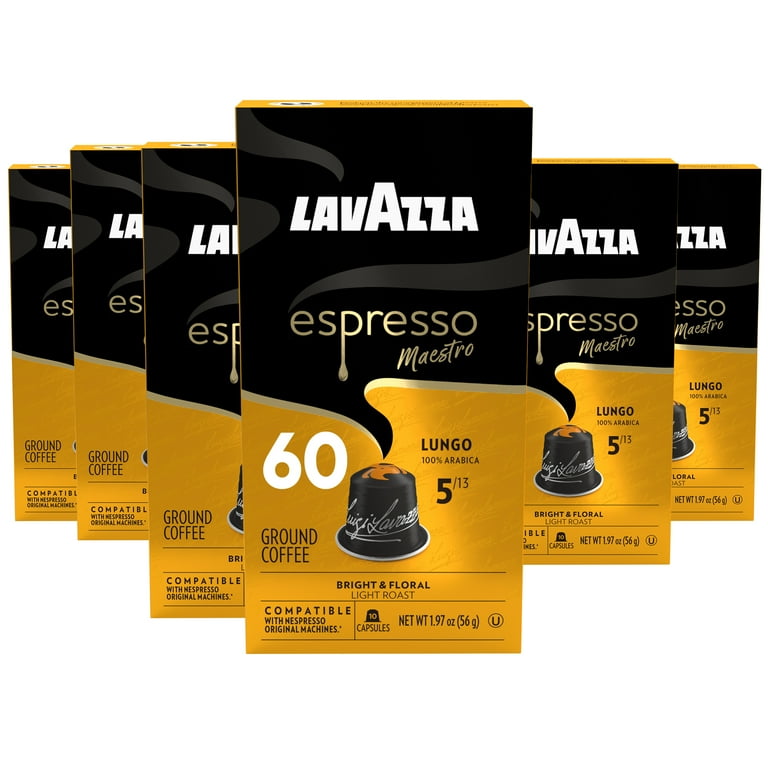 Lavazza Espresso Maestro Lungo Aluminum Capsules Compatible with