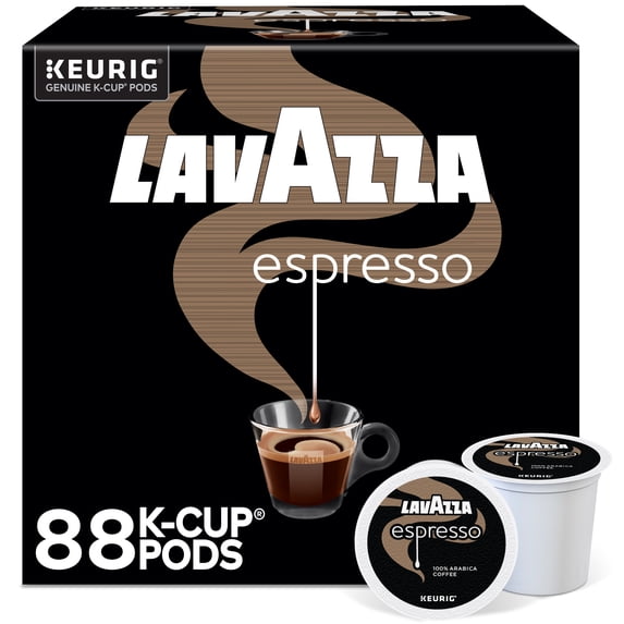 (4 pack) Lavazza Espresso Keurig K-Cup® Pods, Medium Roast, 100% Arabica (88 Pods)