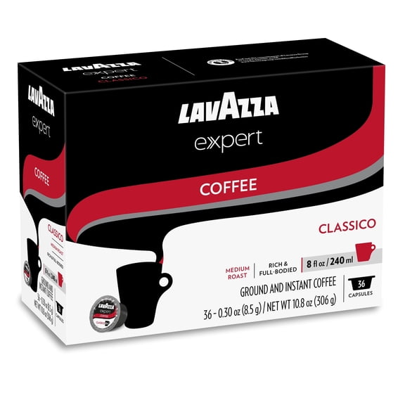 Lavazza Expert Classico Coffee Capsules, Medium Roast, Arabica and Robusta Blend, Compatible with Lavazza Classy Plus Machine (36 Capsules)